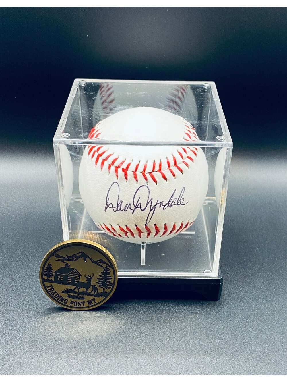 Don Drysdale Signed Baseball In Case With COA (Dodgers)